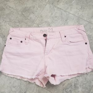 Pink denim shorts size 5/6